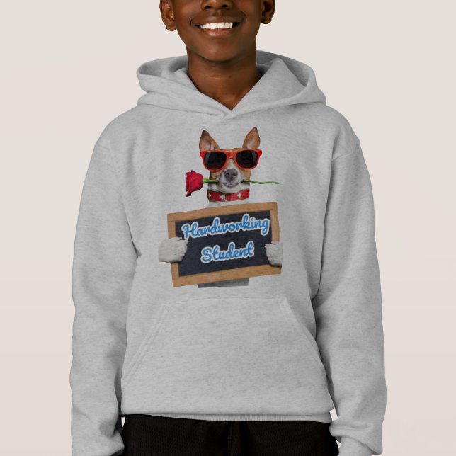 sweat - shirt à capuche drôle à motif chien (Devant)