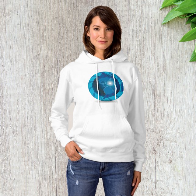 Sweat - shirt à capuche du Blue Globe pour femmes (Créateur téléchargé)