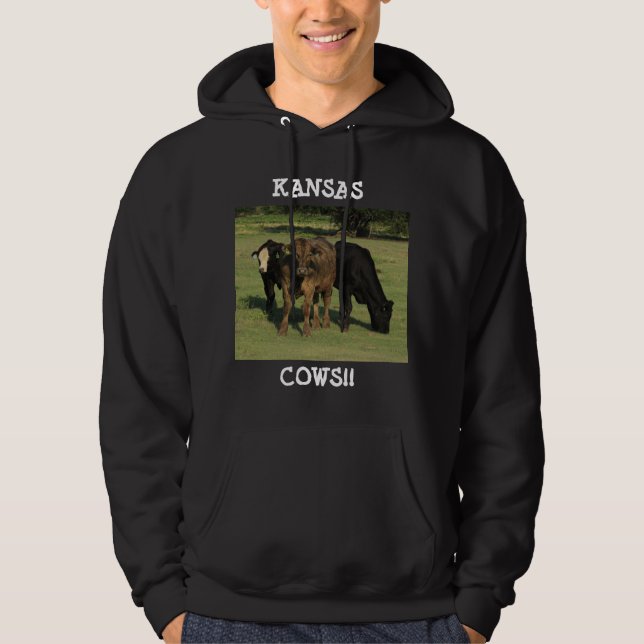 Sweat - shirt à capuche du Kansas COWS ! ! (Devant)