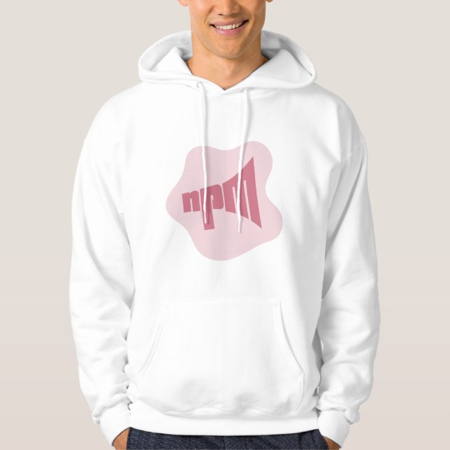 Sweat - shirt à capuche du logo NPM Pink Blob (Devant)