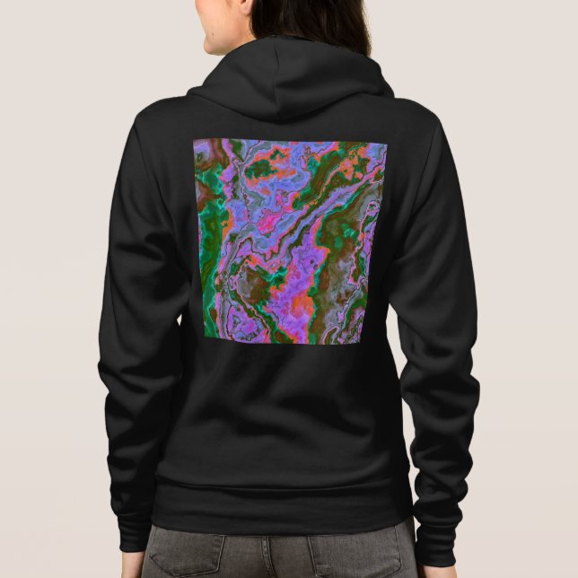 Sweat - shirt à capuche en marbre aigre (Dos)