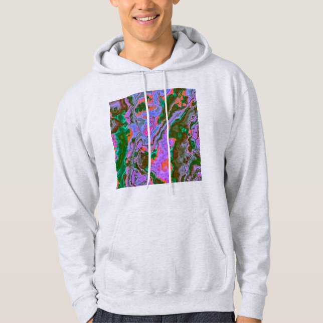 Sweat - shirt à capuche en marbre aigre (Devant)