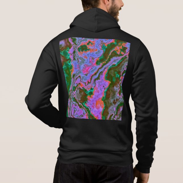 Sweat - shirt à capuche en marbre aigre (Dos)