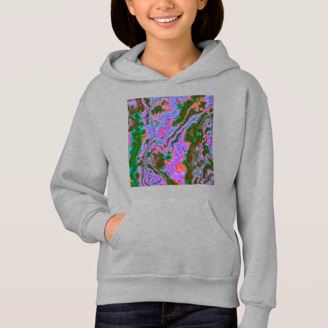 Sweat - shirt à capuche en marbre aigre (Devant)