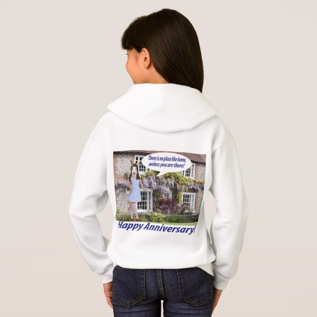 sweat - shirt à capuche enfants. Joyeux anniversai (Dos entier)