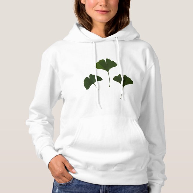 Sweat - shirt à capuche Feuille de Ginkgo Biloba (Devant)