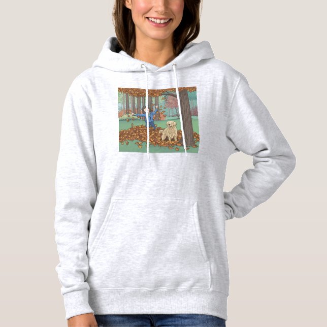Sweat - shirt à capuche Feuilles d'automne (Devant)