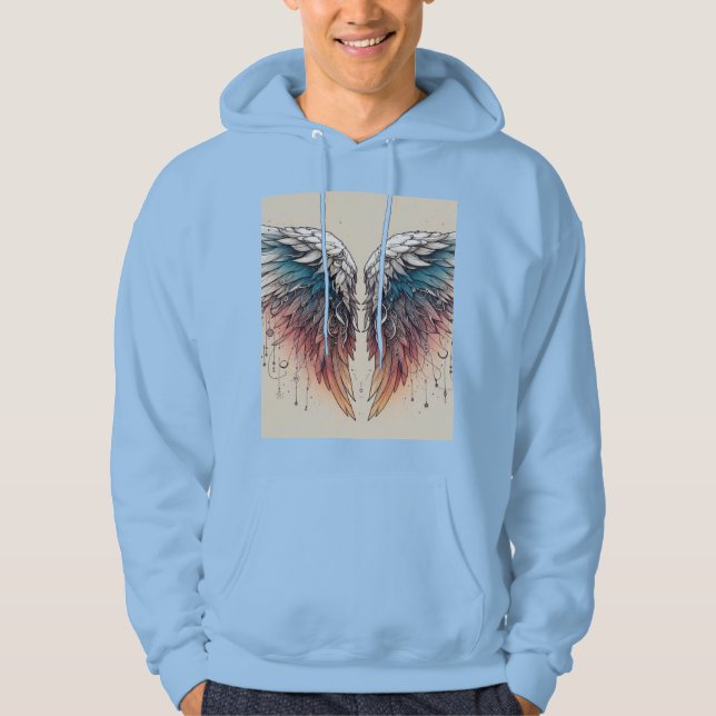 Sweat - shirt à capuche futuriste de tatouage d'ai (Devant)