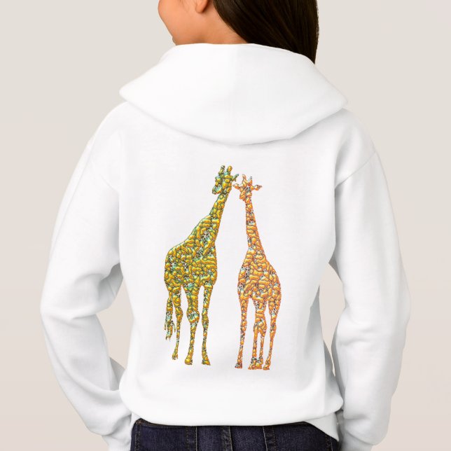 Sweat - shirt à capuche Golden Couple Giraffe (Dos)