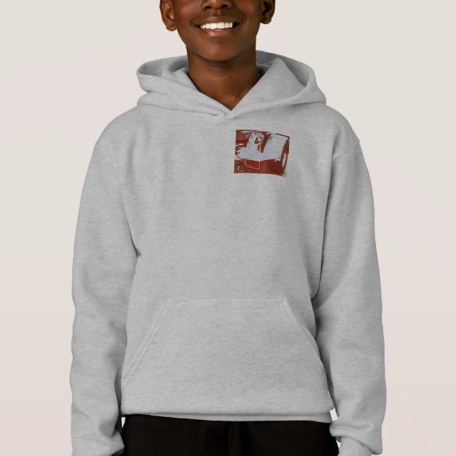 Sweat - shirt à capuche graphique rouge "Prenez la (Devant)