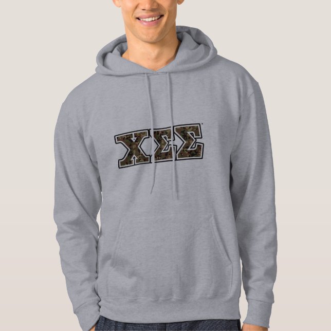 Sweat - shirt à capuche gris avec des lettres de (Devant)