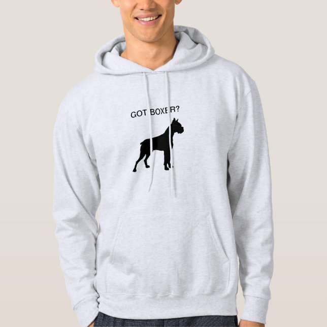 Sweat - shirt à capuche gris - boxeur obtenu (Devant)