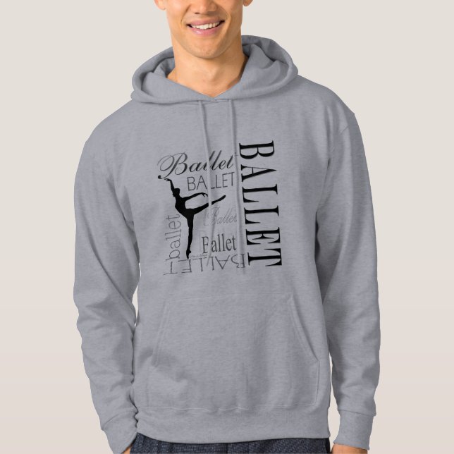 Sweat - shirt à capuche gris d'arabesque (Devant)