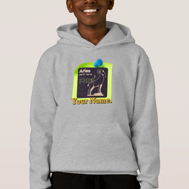 Sweat - shirt à capuche HK01 #PinnedMyZodiac ! Ari (Devant)