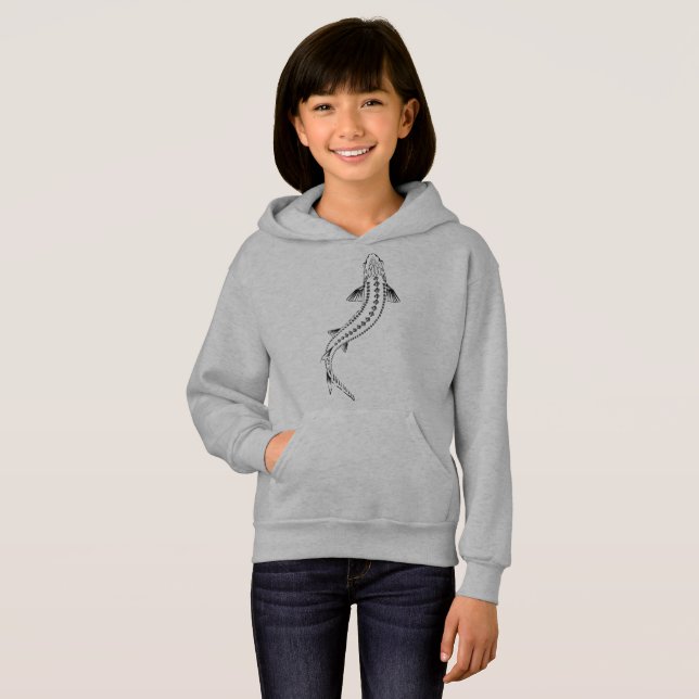 SWEAT - SHIRT À CAPUCHE -HOODY -POISSON DE STURGEO (Devant entier)