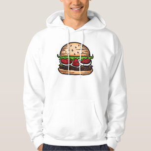 Sweat - shirt à capuche humour burger géant