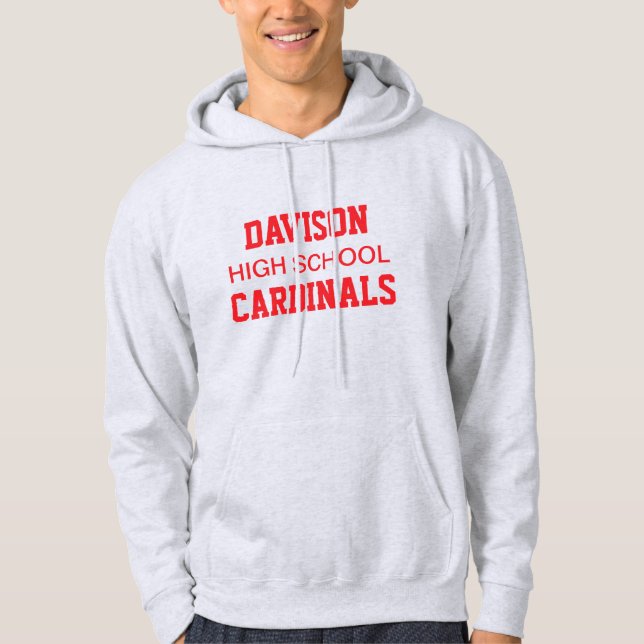 Sweat - shirt à capuche imprimé du lycée Davison (Devant)