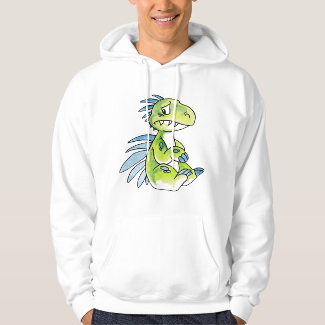 Sweat - shirt à capuche inquiété de dinosaure (Devant)