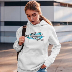 Sweat - shirt à capuche Jet Plane pour femmes