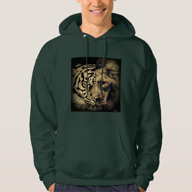 Sweat - shirt à capuche Lion Tiger 2in1 (Devant)