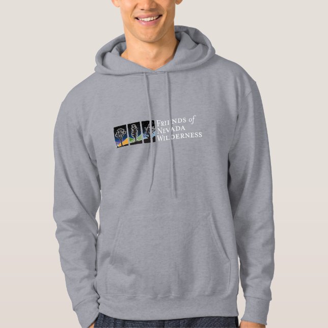 Sweat - shirt à capuche (logo ciel foncé - blanc) (Devant)