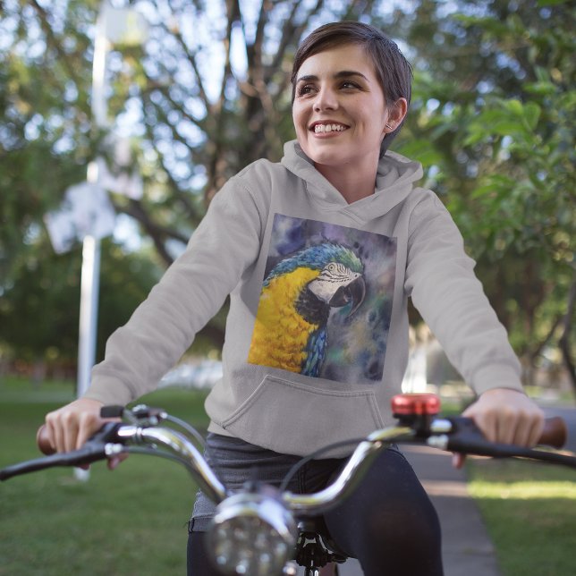 Sweat - shirt à capuche macaw bleu et jaune (Créateur téléchargé)