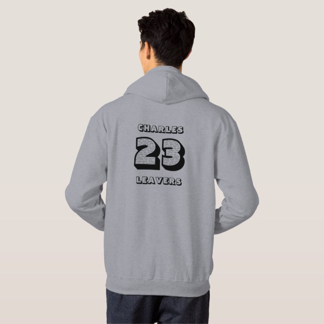 Sweat - shirt à capuche masculin Leavers 2023 (Dos entier)
