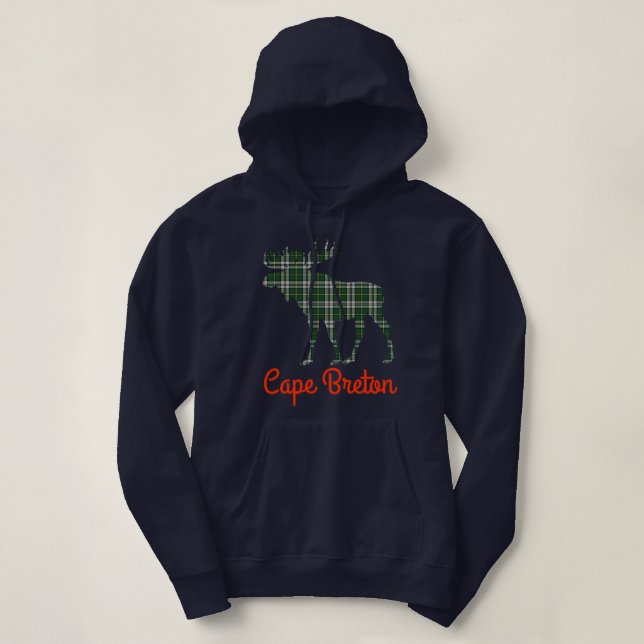 Sweat - shirt à capuche mignon de l'orignal tartan (Design devant)