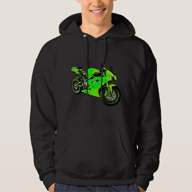 Sweat - shirt à capuche moto (Devant)