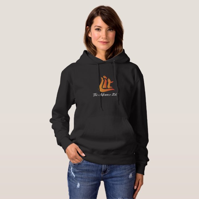 Sweat - shirt à capuche noir de femmes (Devant entier)