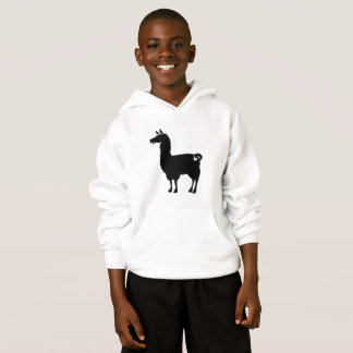 Sweat - shirt à capuche noir de lama