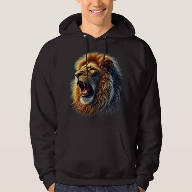 Sweat - shirt à capuche noir masculin avec concept (Devant)