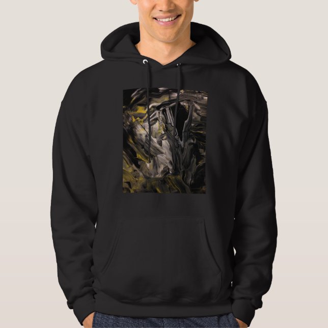 Sweat - shirt à capuche noir sweatshirt art abstra (Devant)