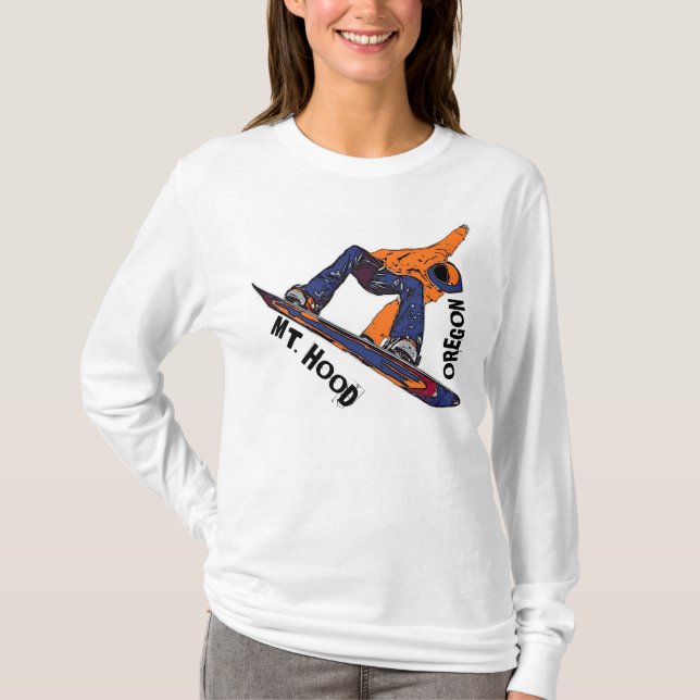 Sweat - shirt à capuche orange de surf des neiges (Devant)