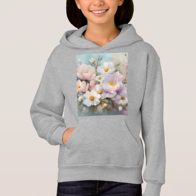Sweat - shirt à capuche Pastel Spring pour enfants (Devant)