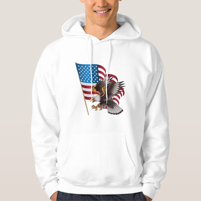 Sweat - shirt à capuche patriotique masculin (Devant)