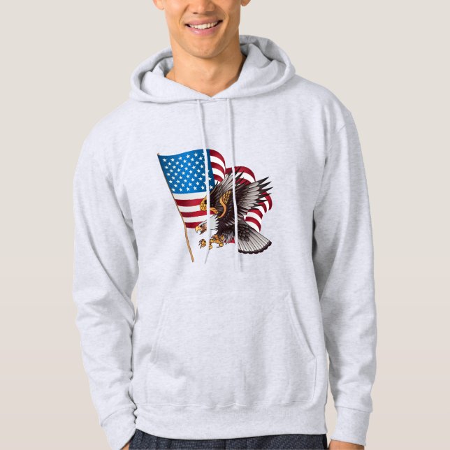Sweat - shirt à capuche patriotique masculin (Devant)