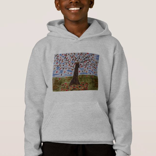 Sweat - shirt à capuche pour enfants de l'arbre d' (Devant)