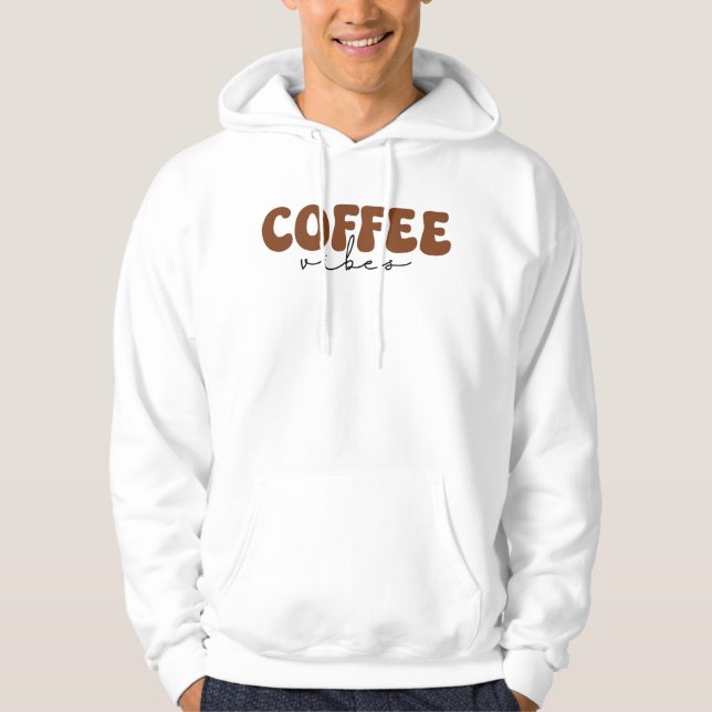 Sweat - shirt à capuche Retro Vibes Café (Devant)