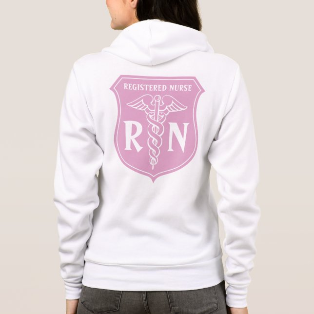 Sweat - shirt à capuche rose d'infirmière de RN (Dos)