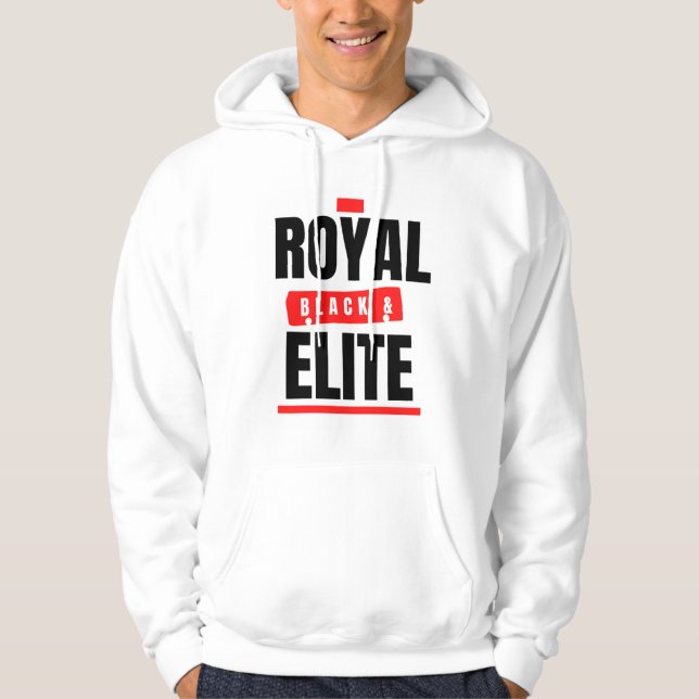 Sweat - shirt à capuche royal, noir et élite (Devant)