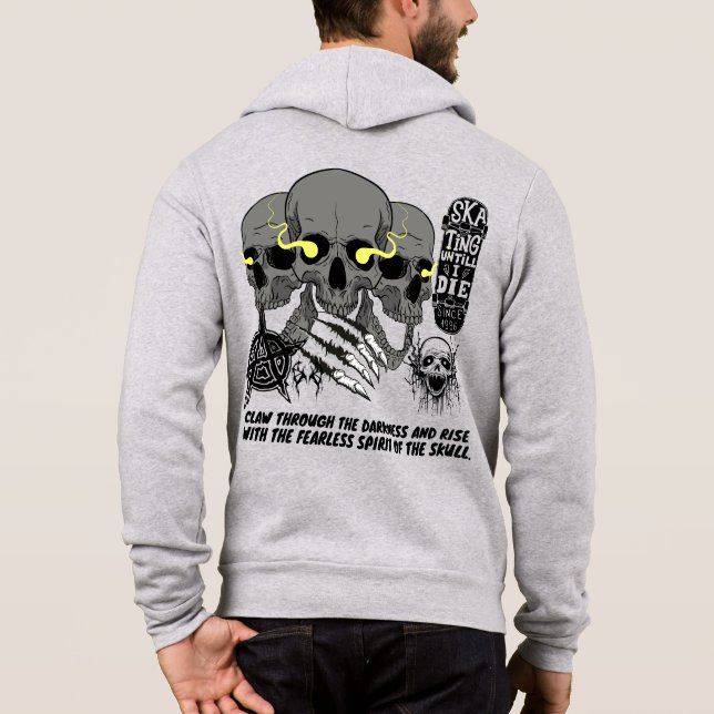 Sweat - shirt à capuche sans peur de crâne - Gothi (Dos)