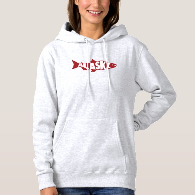 Sweat - shirt à capuche Saumon de l'Alaska (Devant)