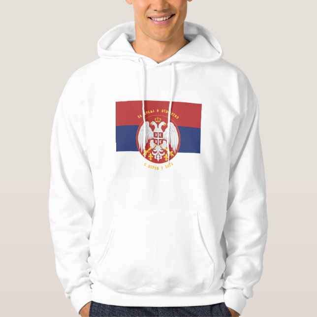 Sweat - shirt à capuche serbe du Drapeau Srpska Za (Devant)