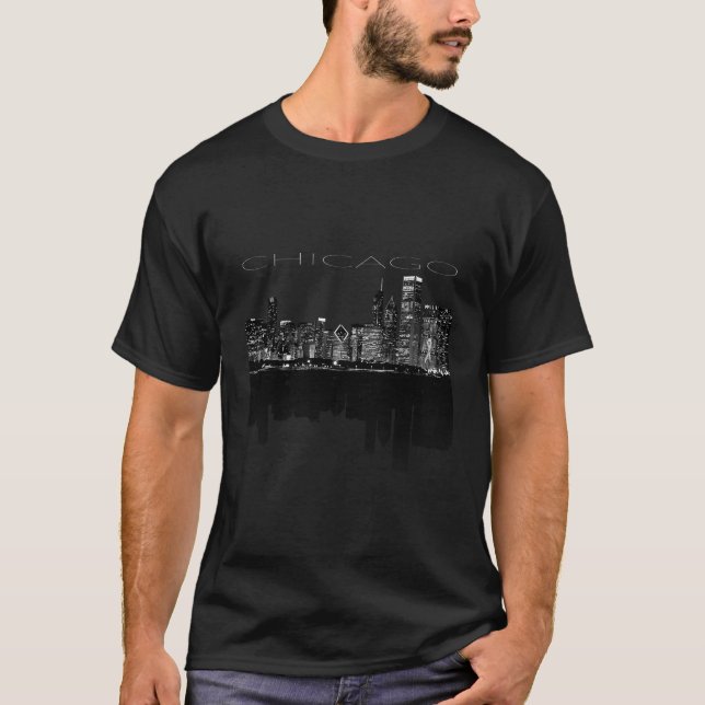 Sweat - shirt à capuche Skyline de Chicago (Devant)
