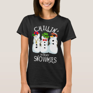 Sweat - shirt à capuche Snowman mignon Chillin' a