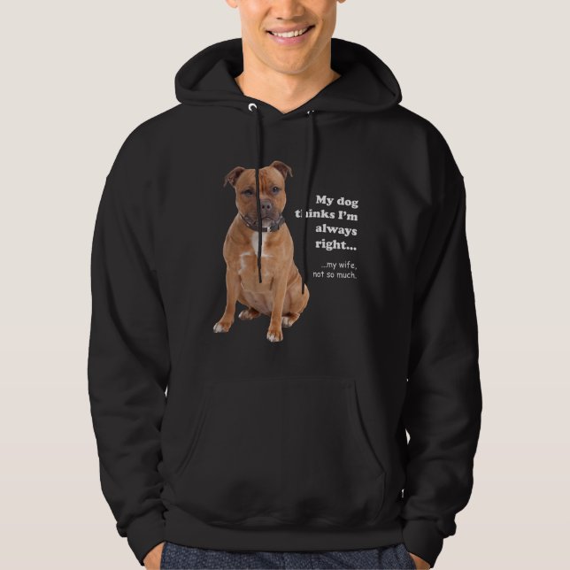 Sweat - shirt à capuche Staffie/Femme (Devant)