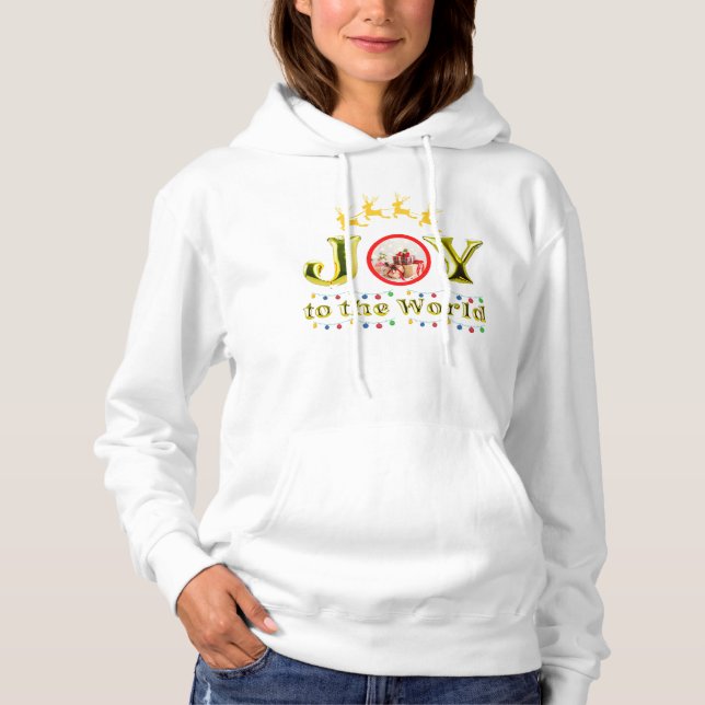 sweat - shirt à capuche sur le thème de Noël "Joy  (Devant)
