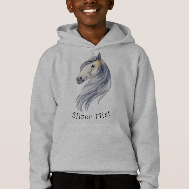 Sweat - shirt à capuche Sweatshirt de cheval perso (Devant)