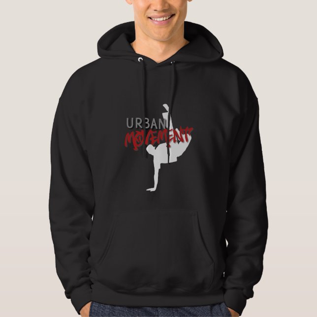 Sweat - shirt à capuche urbain de mouvement (Devant)